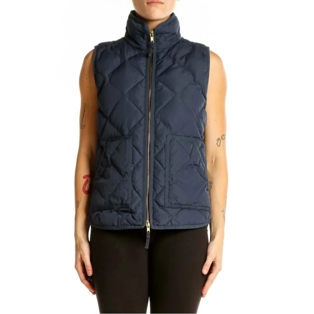 J. Crew Dark Blue Quilted Vest